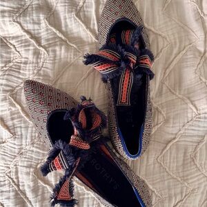 Never worn Rothy's Women's Patterned Flats with Bow - Multicolor Mary Janes